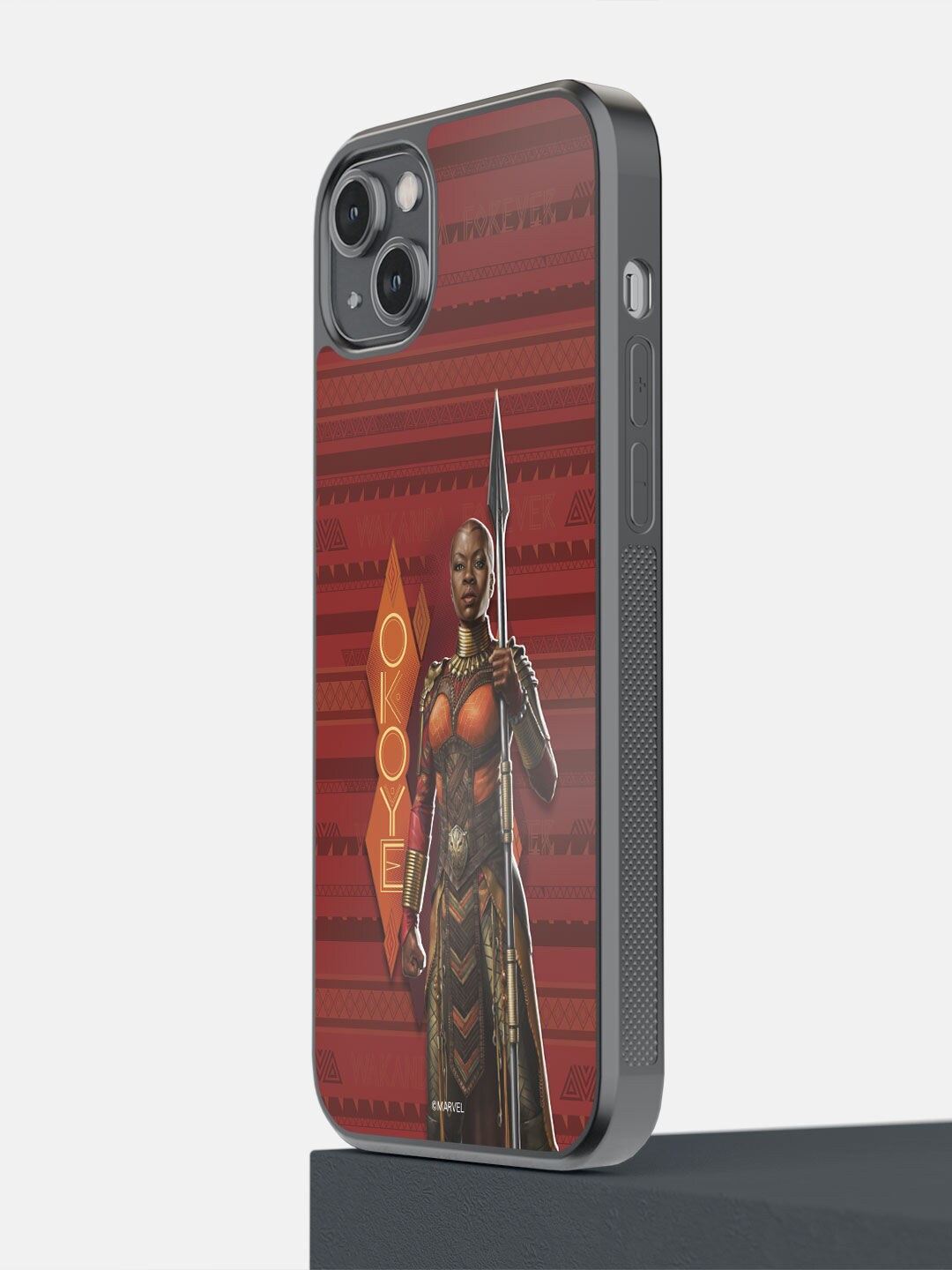 

macmerise Maroon & Brown Wakanda Forever Okoye Pose iPhone 14 Plus Bumper Case