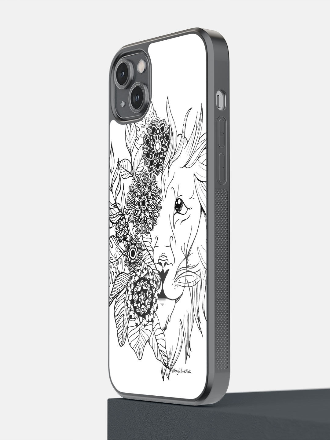 

macmerise Black & White Lion Printed iPhone 14 Plus Bumper Case