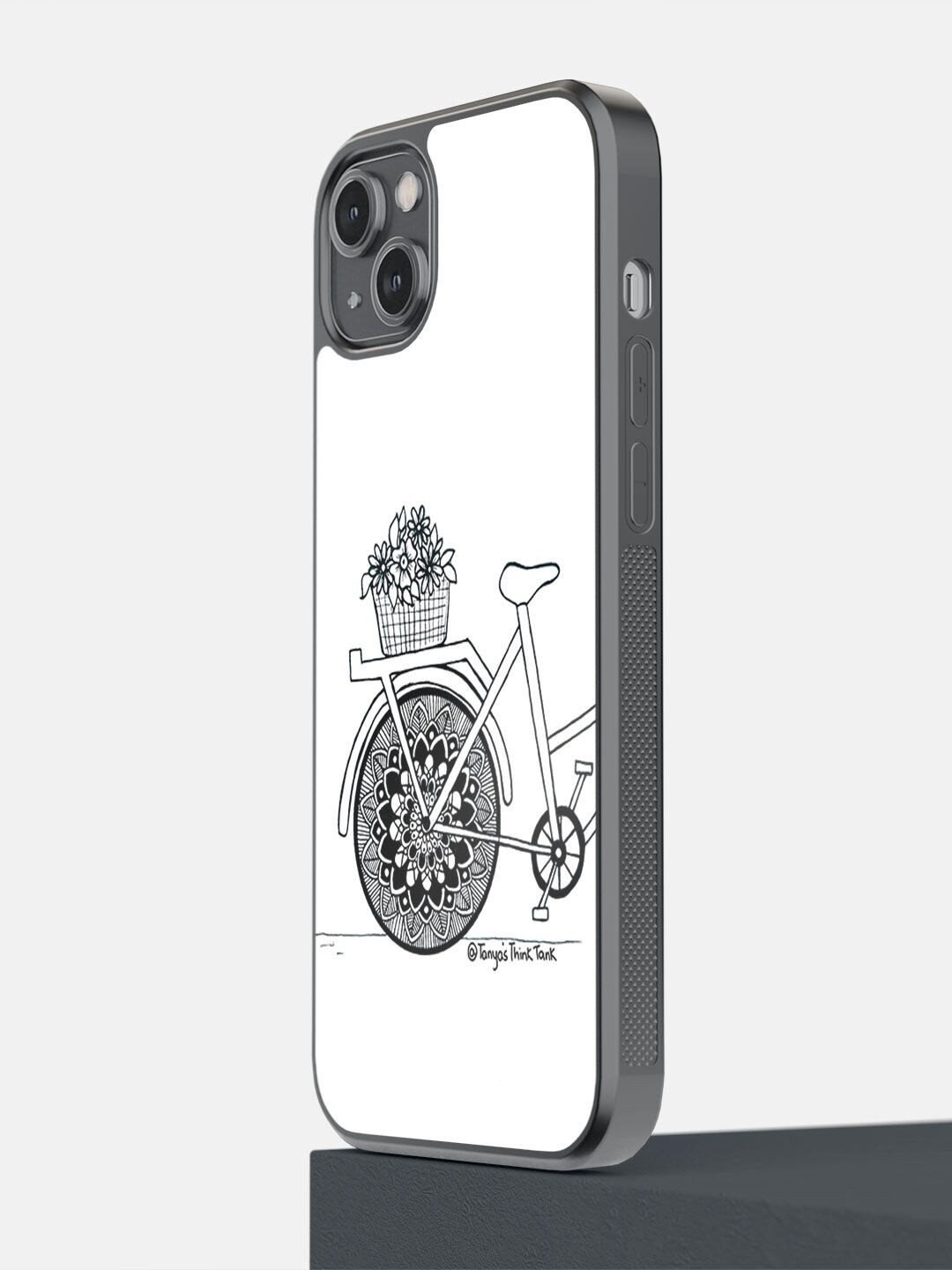 

macmerise Black & White Bicycle Printed iPhone 14 Plus Phone Case, Multi