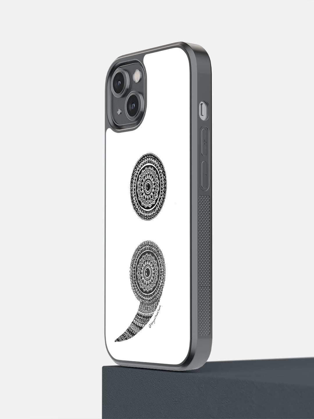 

macmerise White & Black iPhone 14 Semicolon Back Case