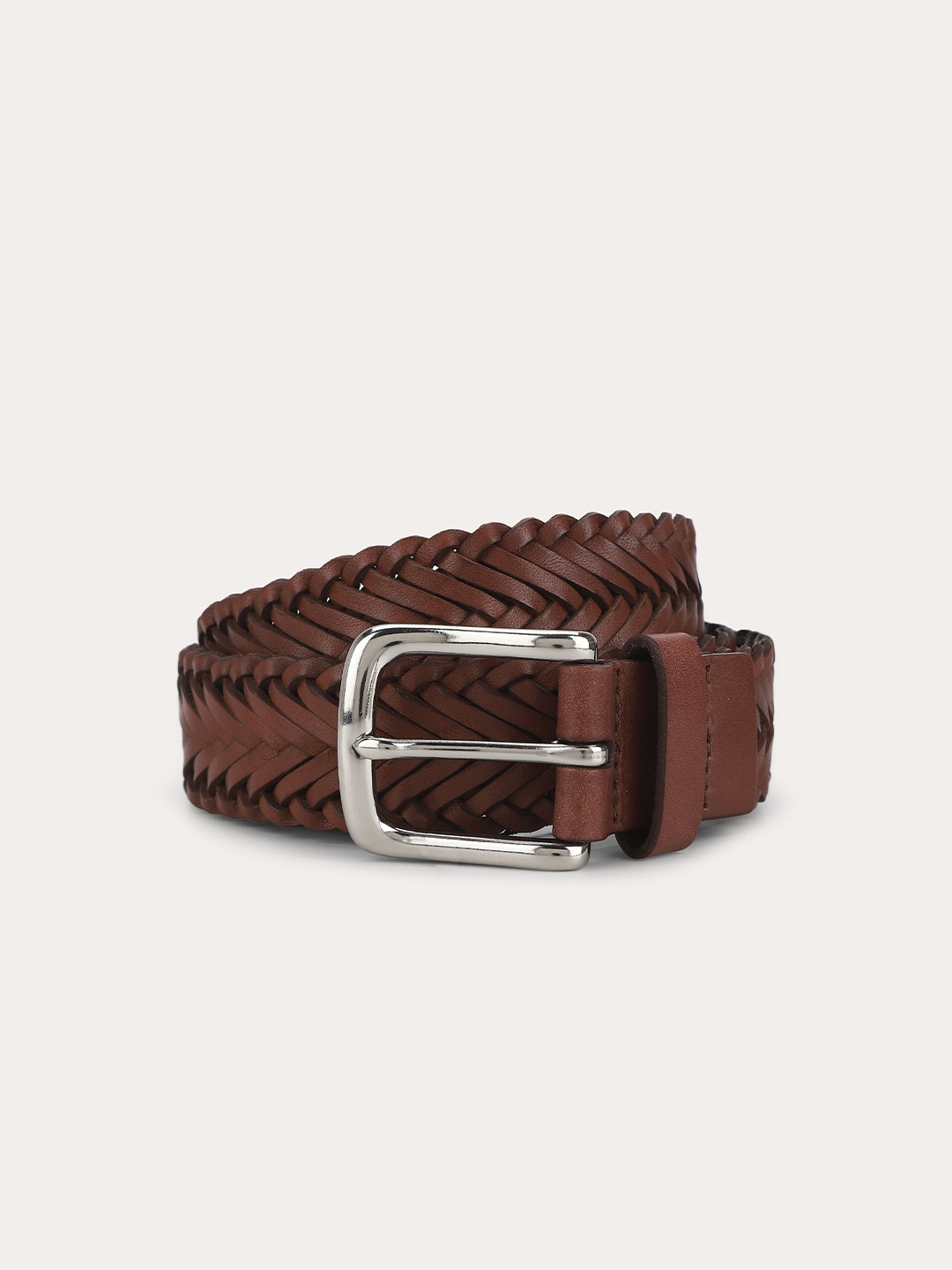

HACKETT LONDON Men Brown Textured Leather Belt