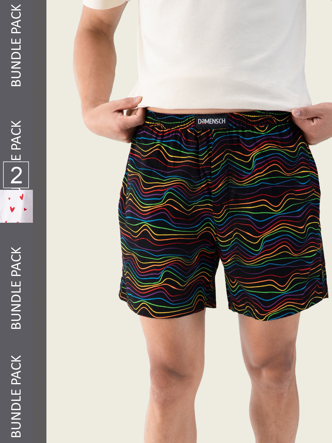 

DaMENSCH Men Pack of 3 Solid Ultra-Light Cotton Regular Fit Boxer Shorts, Black