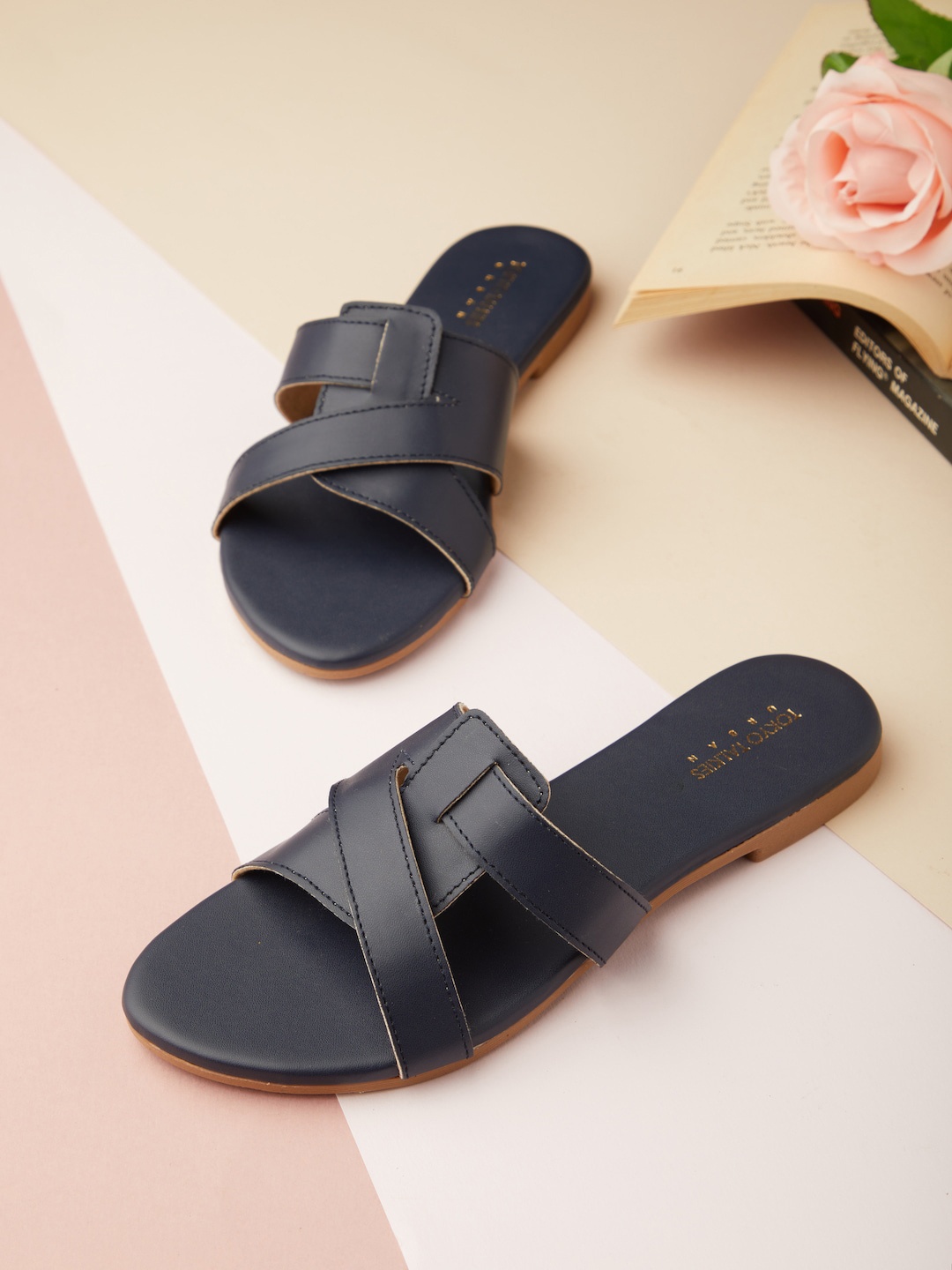 

Tokyo Talkies Women Navy Blue Open Toe Flats