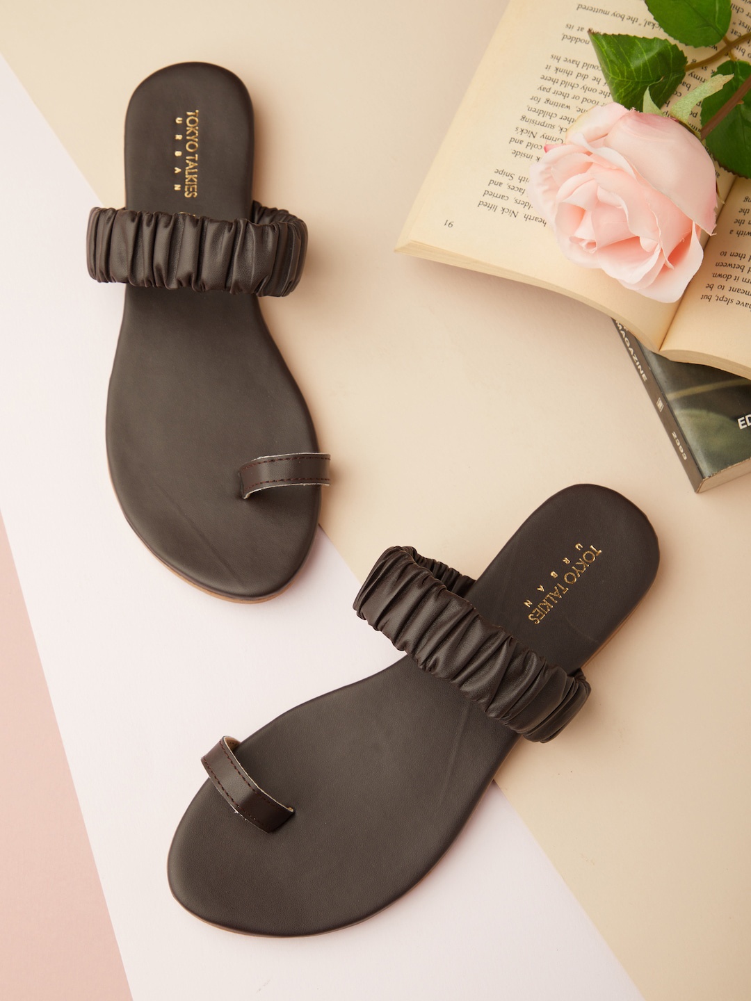 

Tokyo Talkies Women Black One Toe Flats