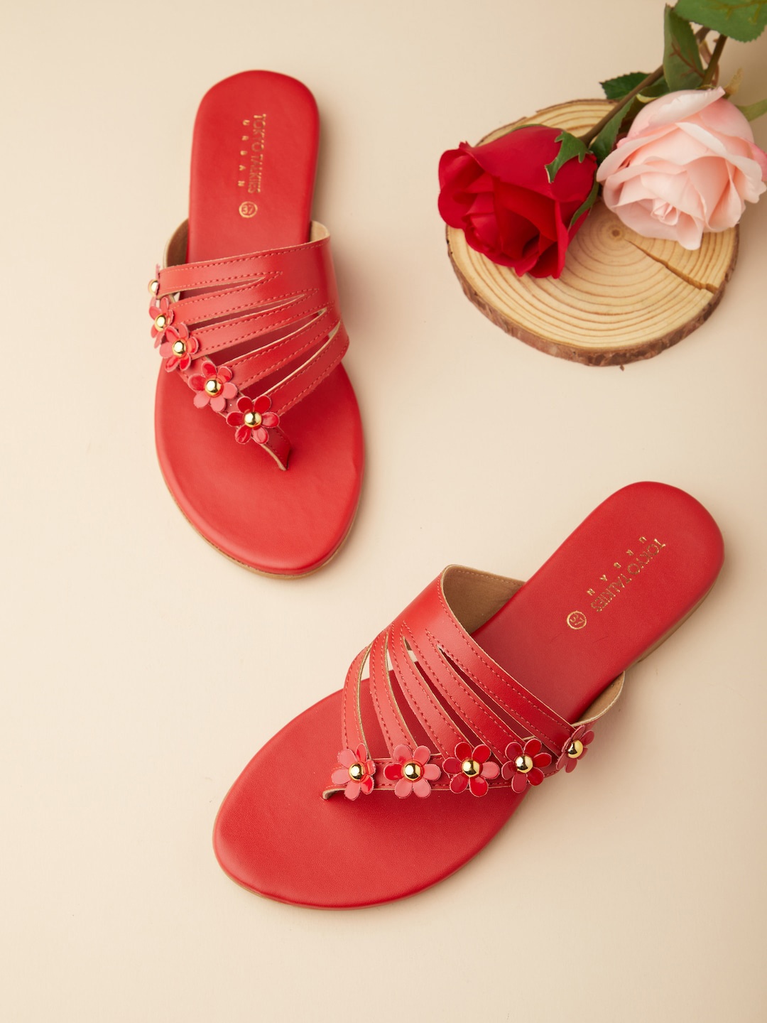 

Tokyo Talkies Women Red Open Toe Flats