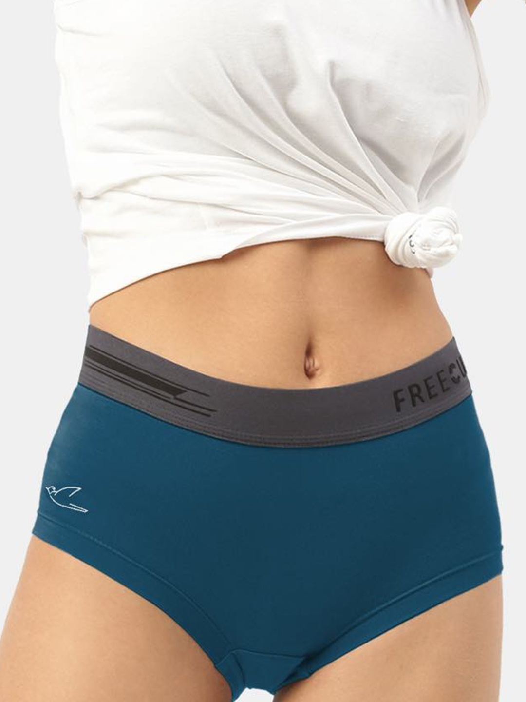 

FREECULTR Women Blue Antibacterial Hipster Boxer Briefs FC-WMN-BXR-B-MB-01-Midnight Blue
