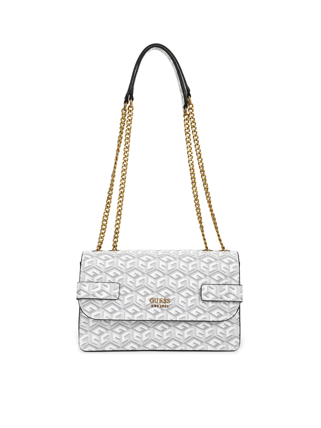 

GUESS Grey Geometric Printed PU Structured Sling Bag