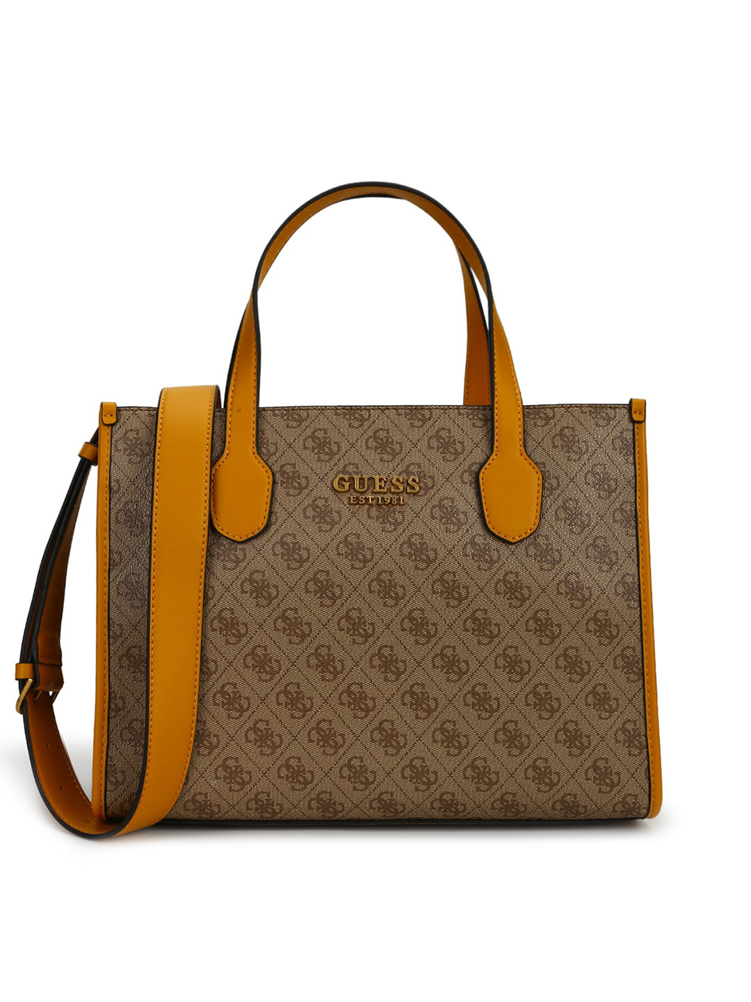 

GUESS Multicoloured Printed PU Structured Handheld Bag, Multi