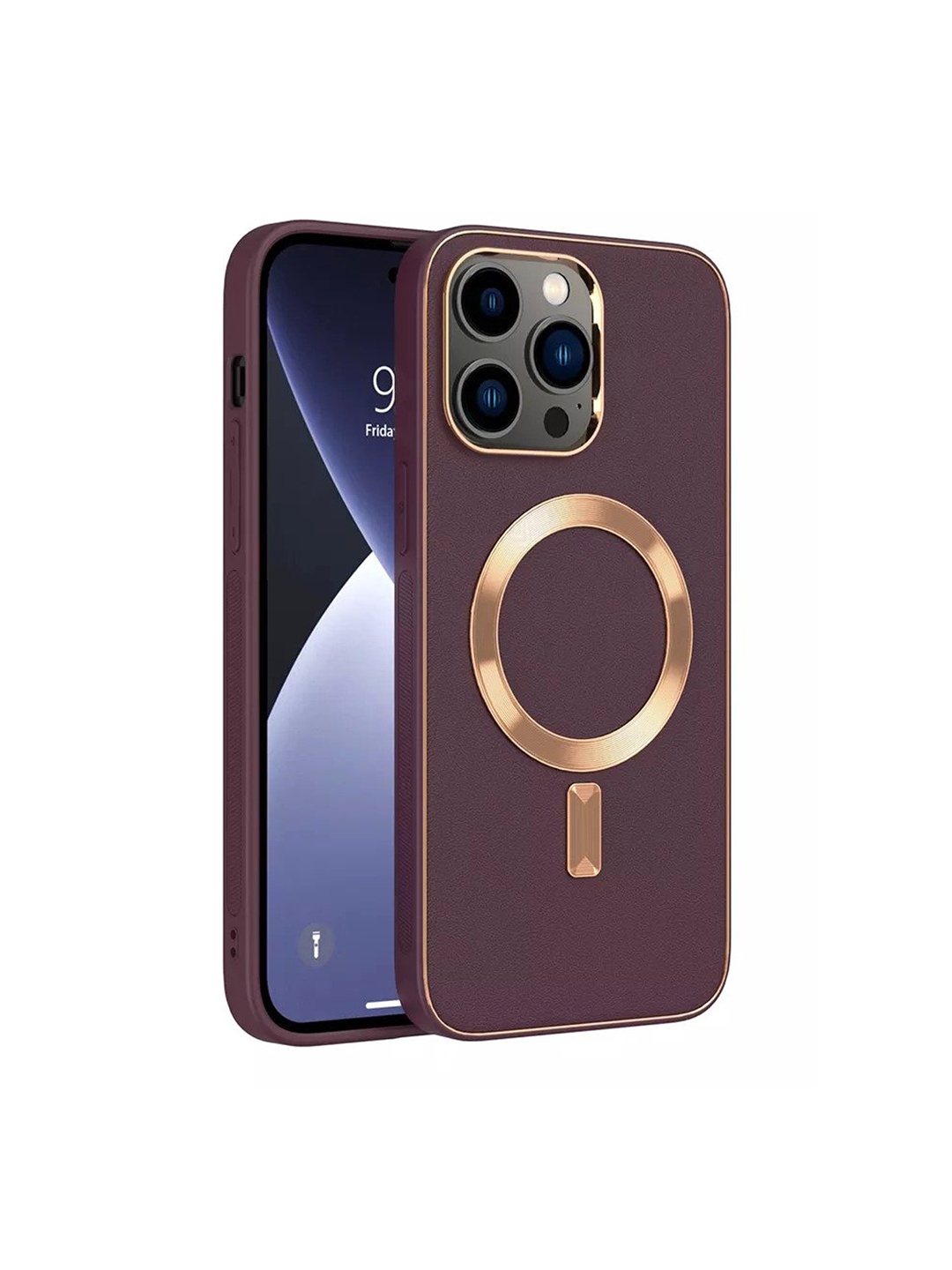 

Karwan Purple & Gold Leather iPhone 12 Pro Max Back Case