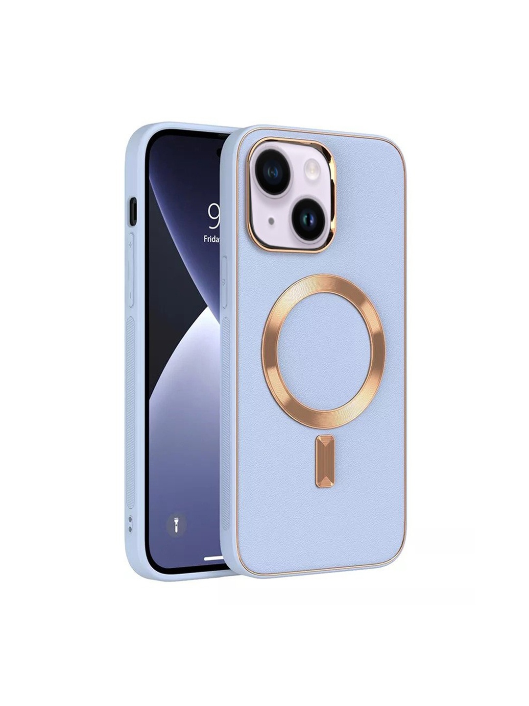 

Karwan Blue & Golden iPhone 14 Leather Back Case
