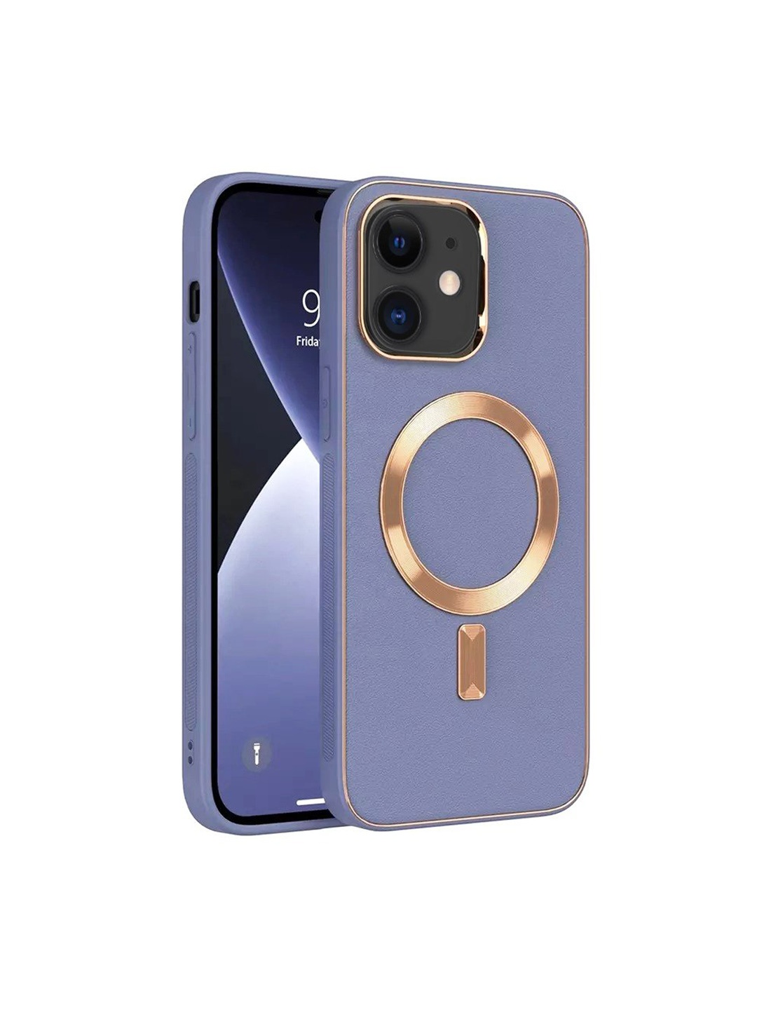 

Karwan Blue Leather iPhone 12 Phone Back Case
