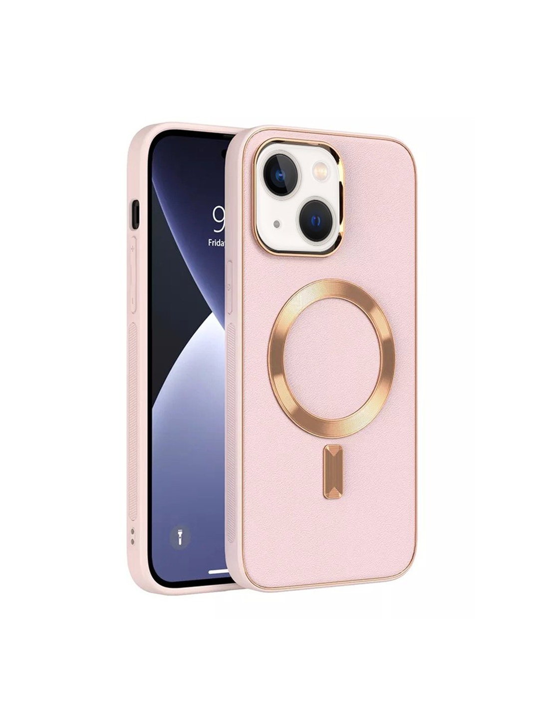 

Karwan Pink iPhone 13 Leather Phone Back Cover