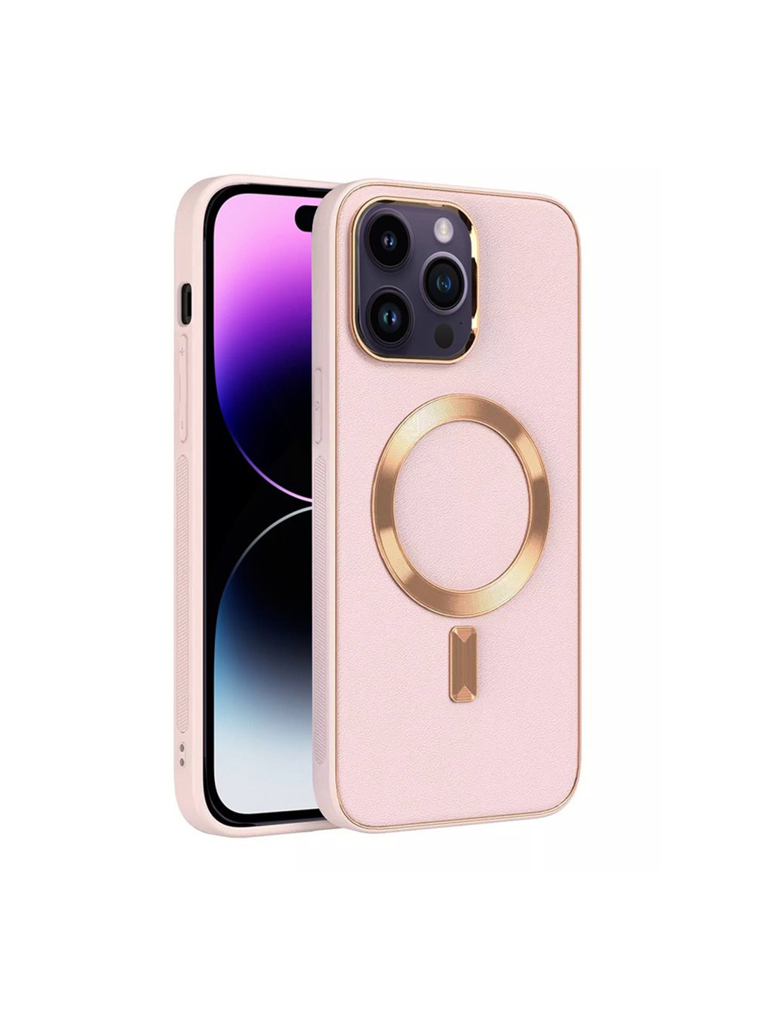 

Karwan Pink iPhone 14 Pro Max Leather Phone Back Cover
