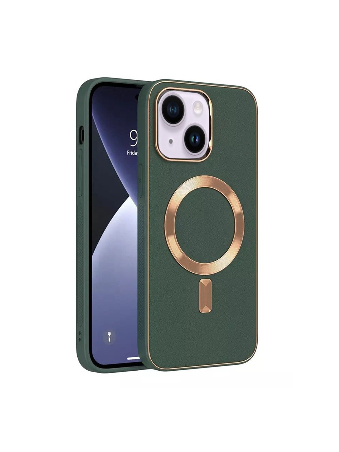 

Karwan Green iPhone 14 Plus Leather Phone Back Cover