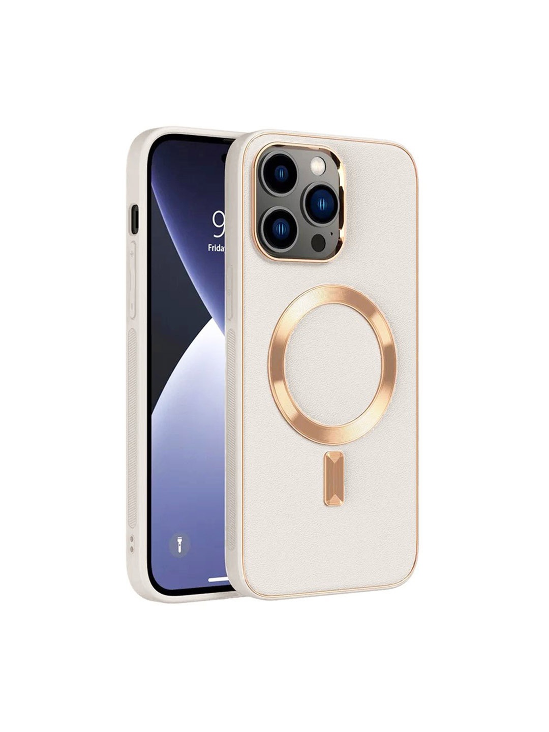 

Karwan Gold-Toned Leather iPhone 13 Pro Max Phone Back Case