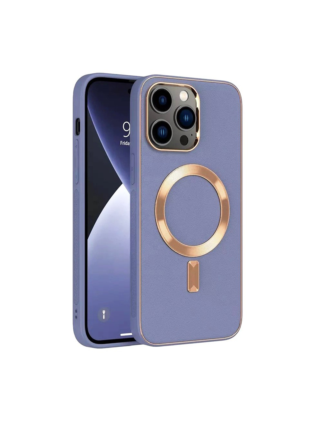 

Karwan Blue & Gold-Color Apple iPhone 12 Pro Leather Back Case Cover