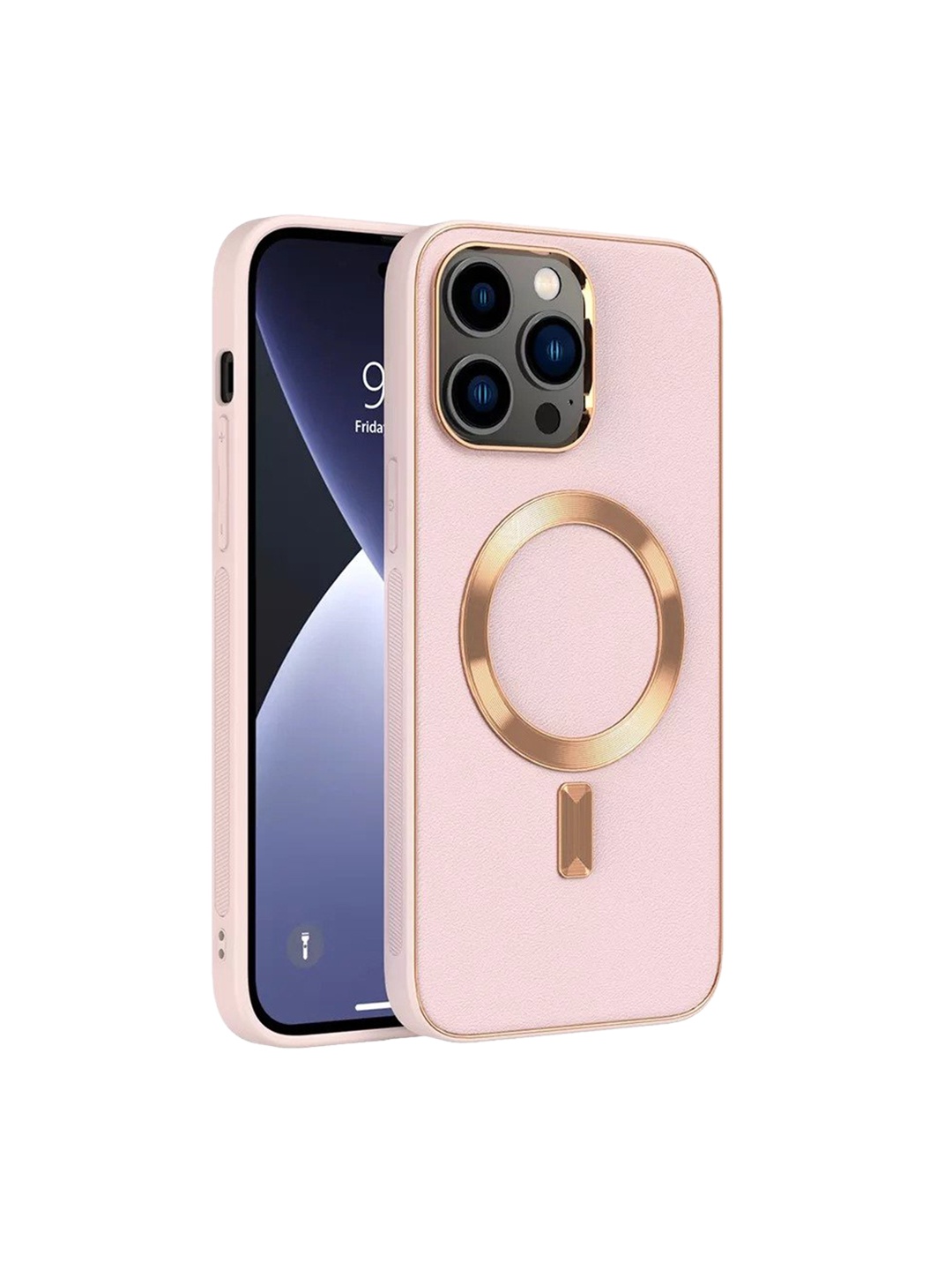 

Karwan Pink Leather iPhone 12 Pro Phone Back Cover