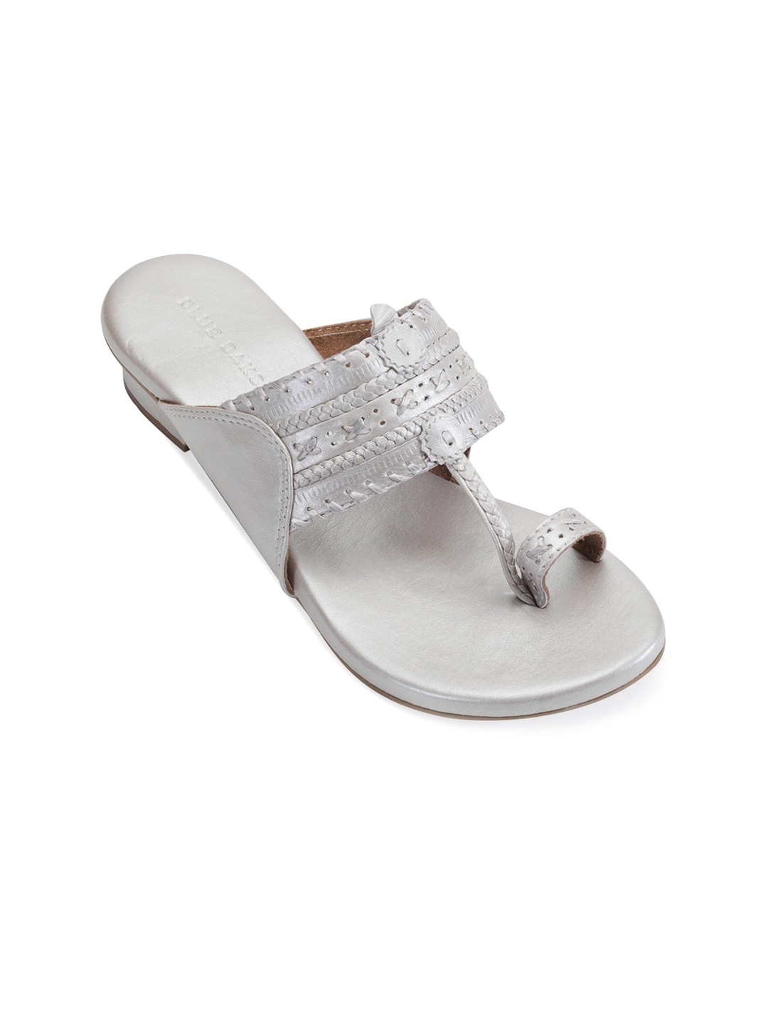 

BLUE BAKSA Silver-Toned Leather Wedge Heels
