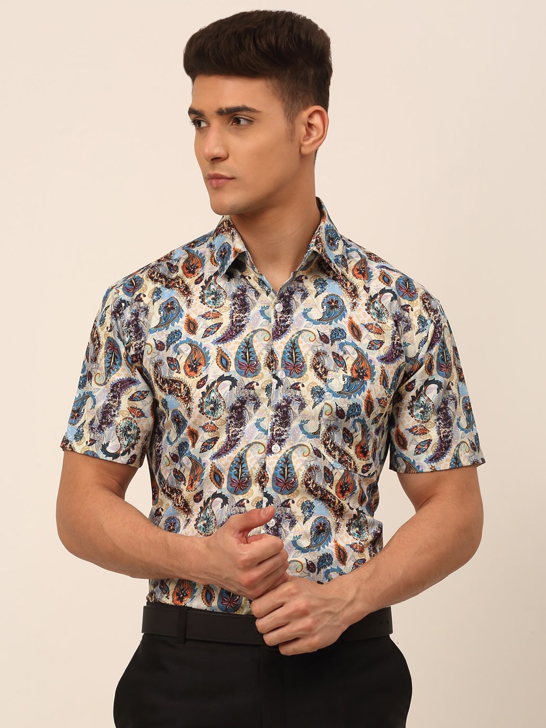 

JAINISH Men Classic Printed Formal Shirt, Blue