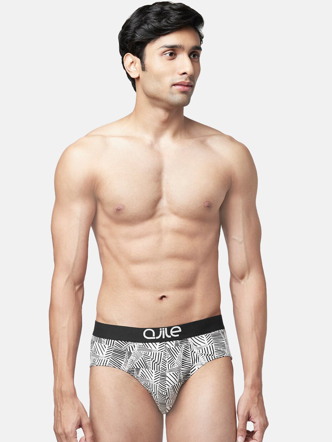 

Ajile by Pantaloons Men Black & White Printed Basic Briefs 8905685383344