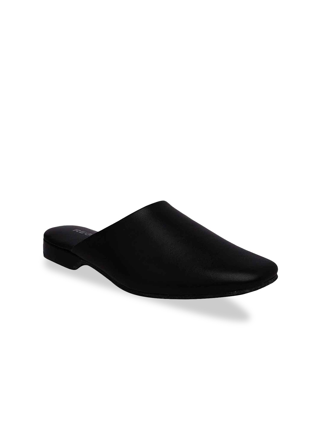 

Regal Men Black Solid Leather Shoe-Style Sandals