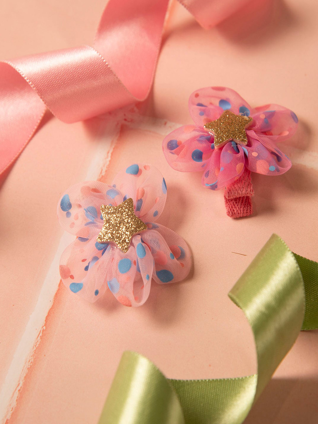 

Jewelz Women Pink & Blue Set Of 2 Embellished Alligator Hair Clip