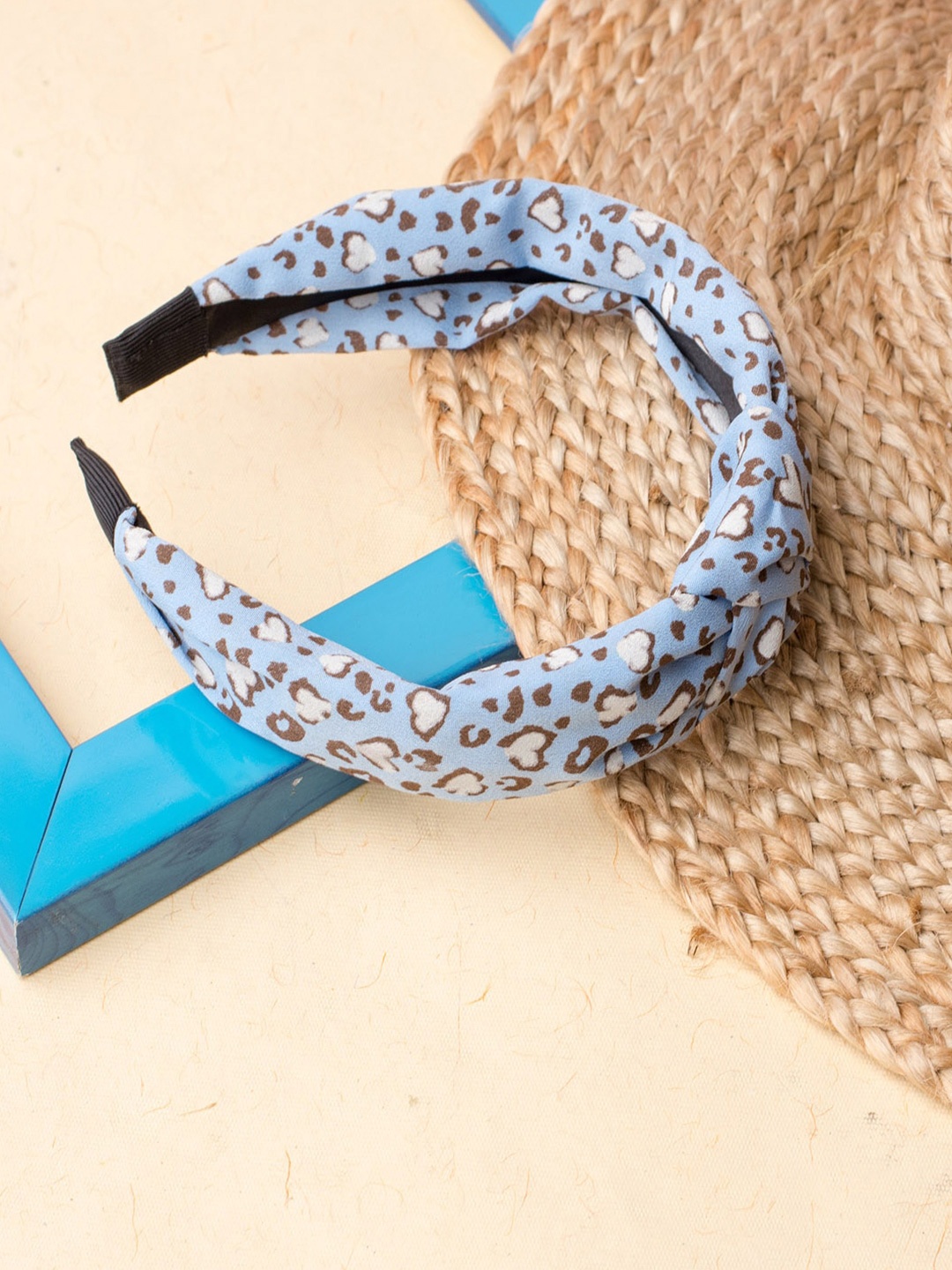 

Jewelz Women Blue & White Printed Hairband