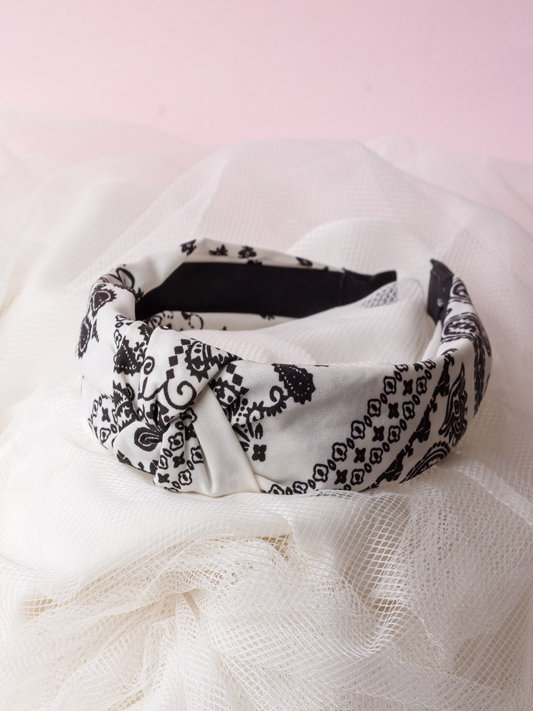 

Jewelz Women White & Black Hairband