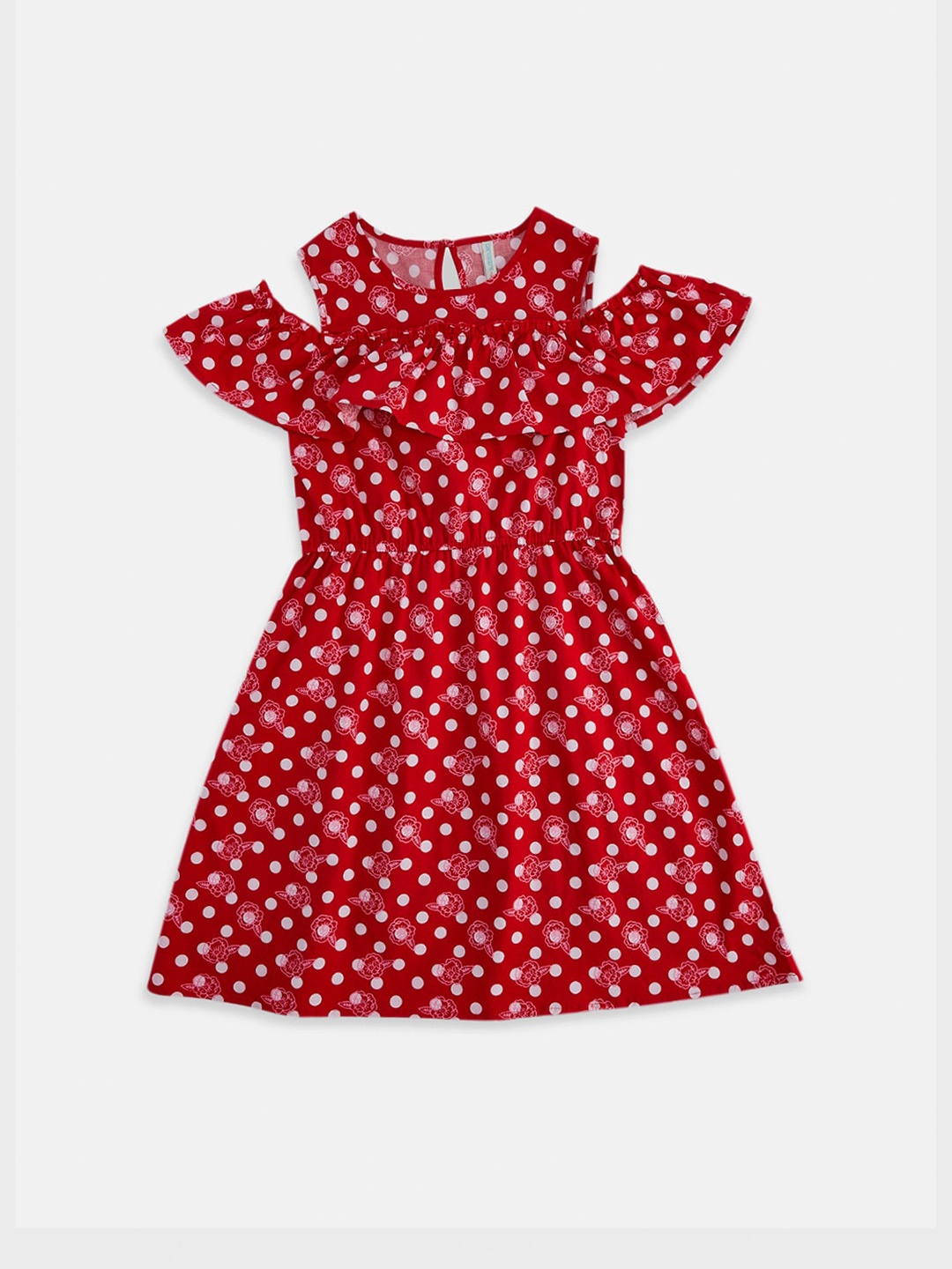 

Pantaloons Junior Girls Red & White Cotton Dress