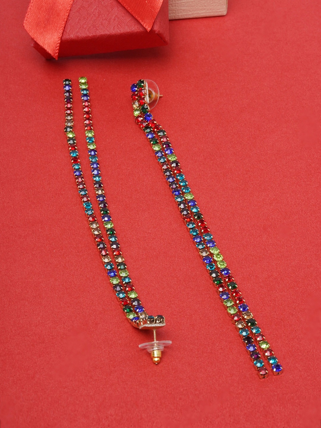 

DIVA WALK Blue & Red Contemporary Drop Earrings