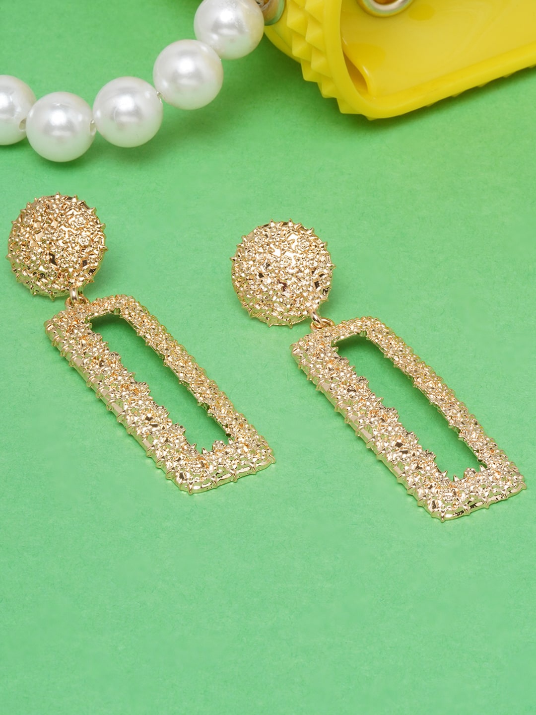 

DIVA WALK Gold-Toned Contemporary Drop Earrings