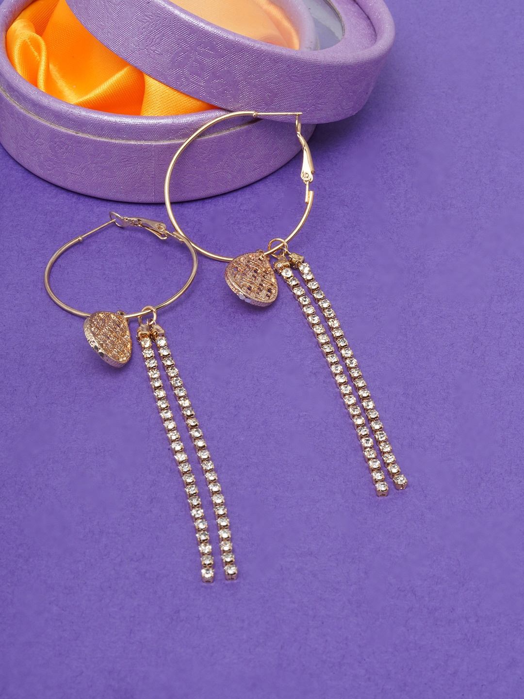 

DIVA WALK Gold-Toned Contemporary Drop Earrings