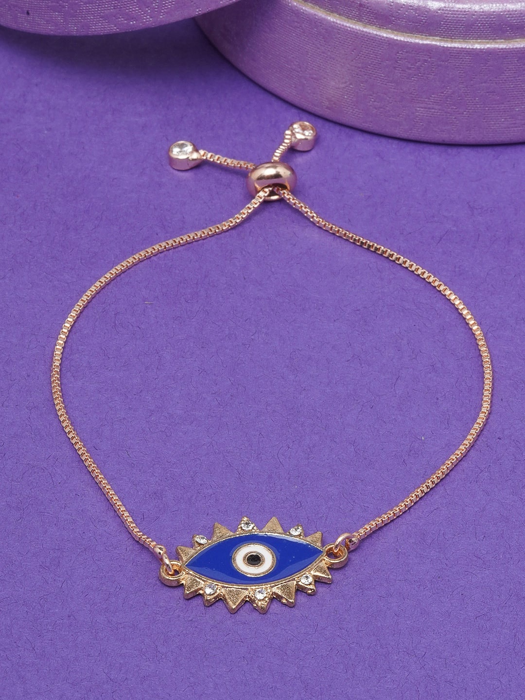

DIVA WALK Women Gold-Toned & White Brass Gold-Plated Charm Bracelet