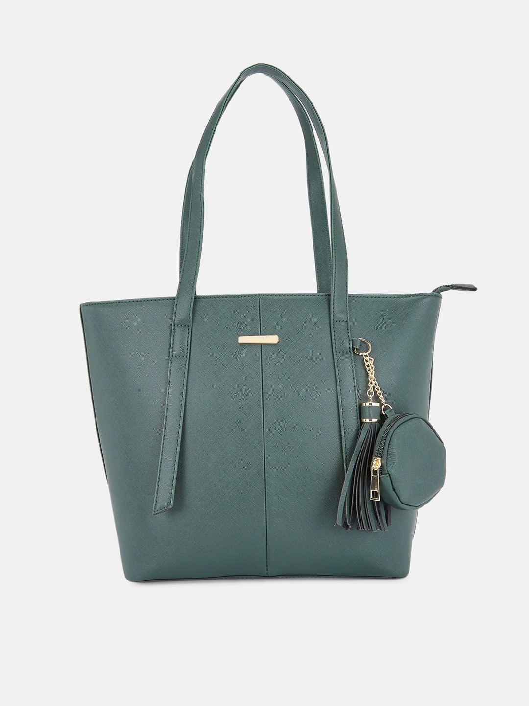 

Forever Glam by Pantaloons Green PU Oversized Structured Shoulder Bag
