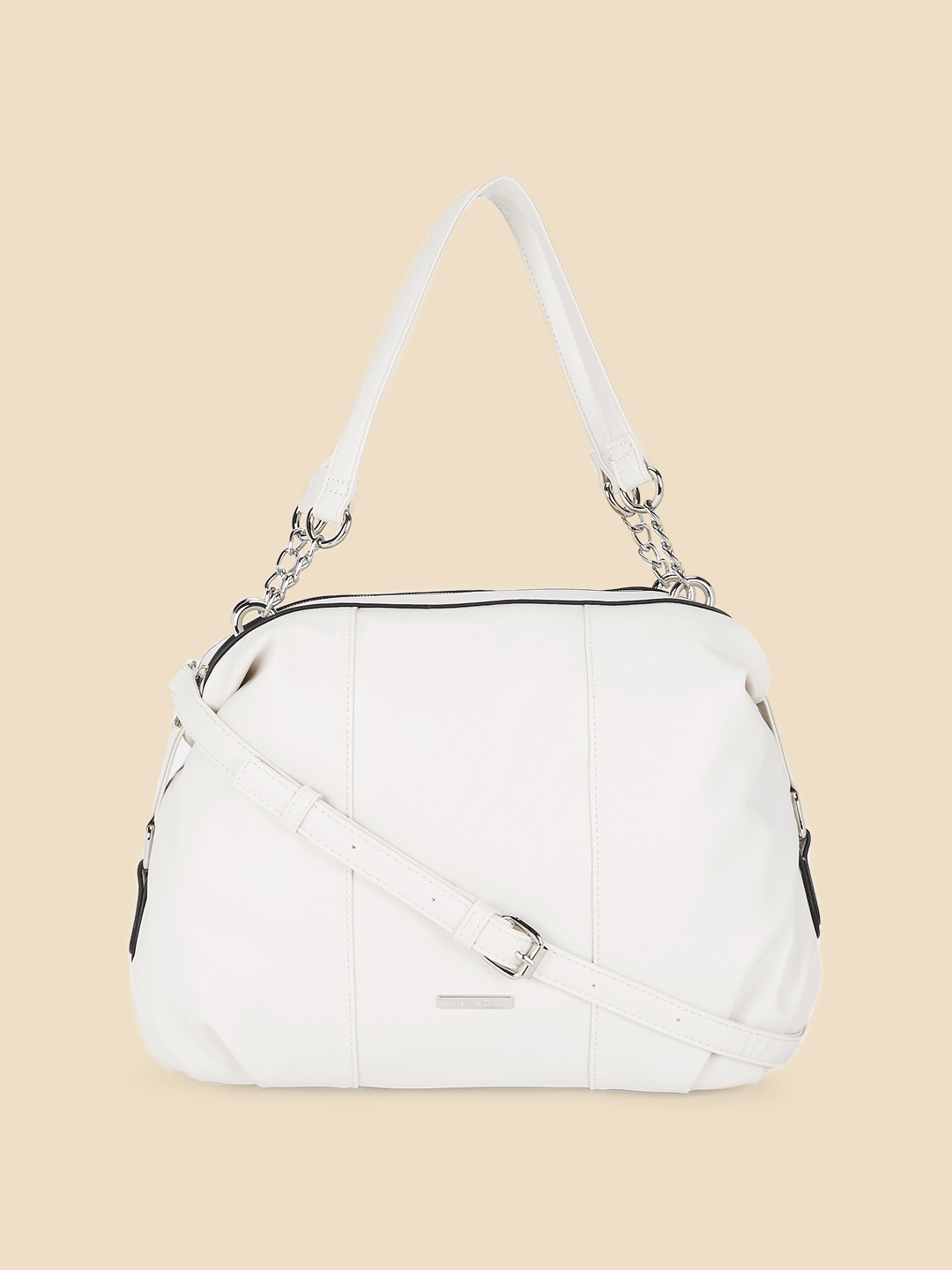 

Forever Glam by Pantaloons Off White PU Structured Handheld Bag