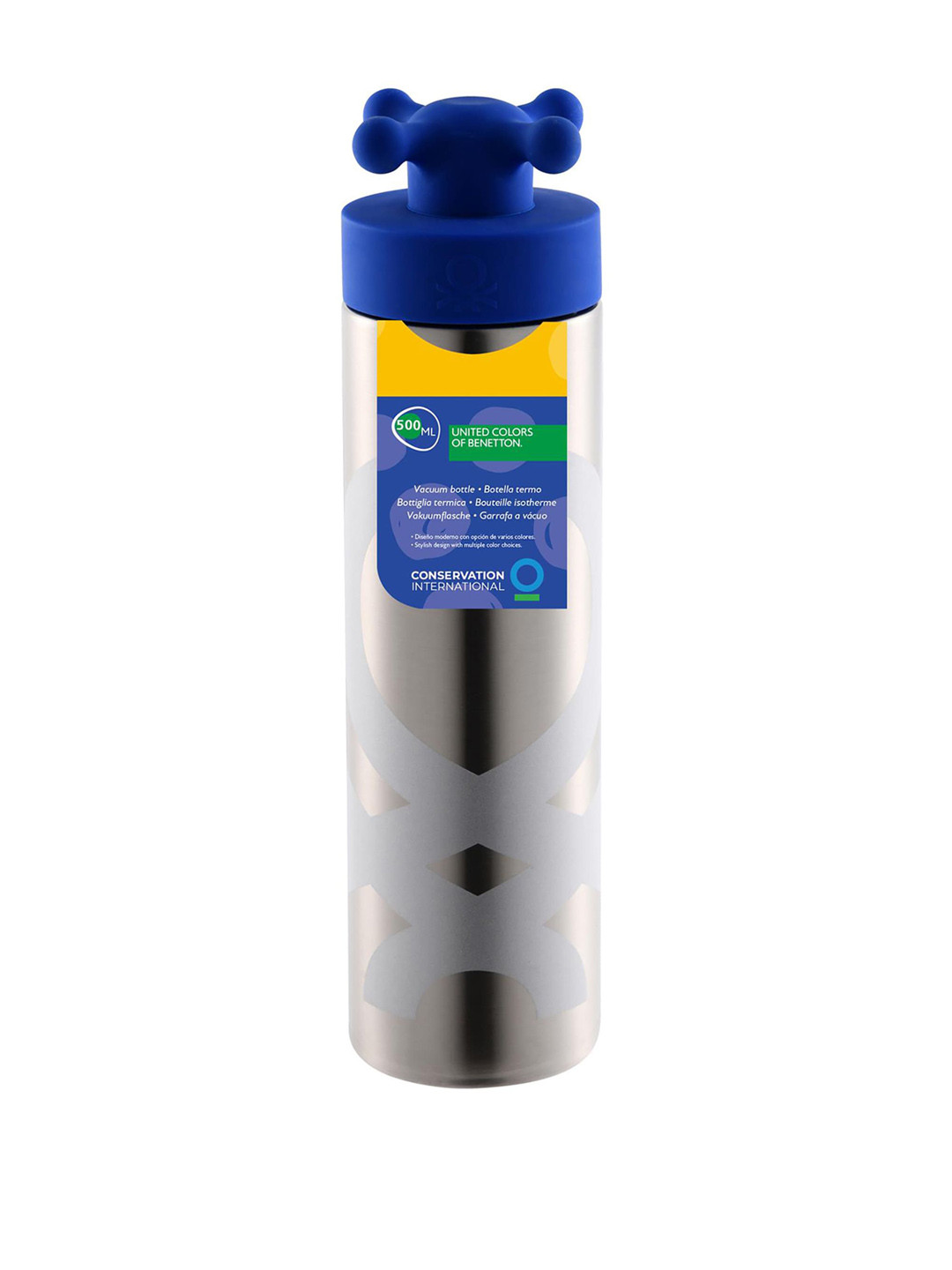 

United Colors of Benetton Blue Printed Vacuum Insulated Flask Water Bottle 500 ml