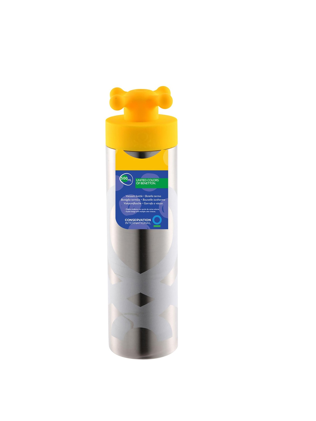 

United Colors of Benetton Yellow Printed Vacuum Insulated Flask Water Bottle 500 ml