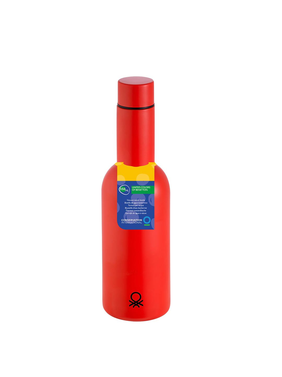

United Colors of Benetton Red Double Walled Vacuum Insulated Flask Water Bottle 550 ml