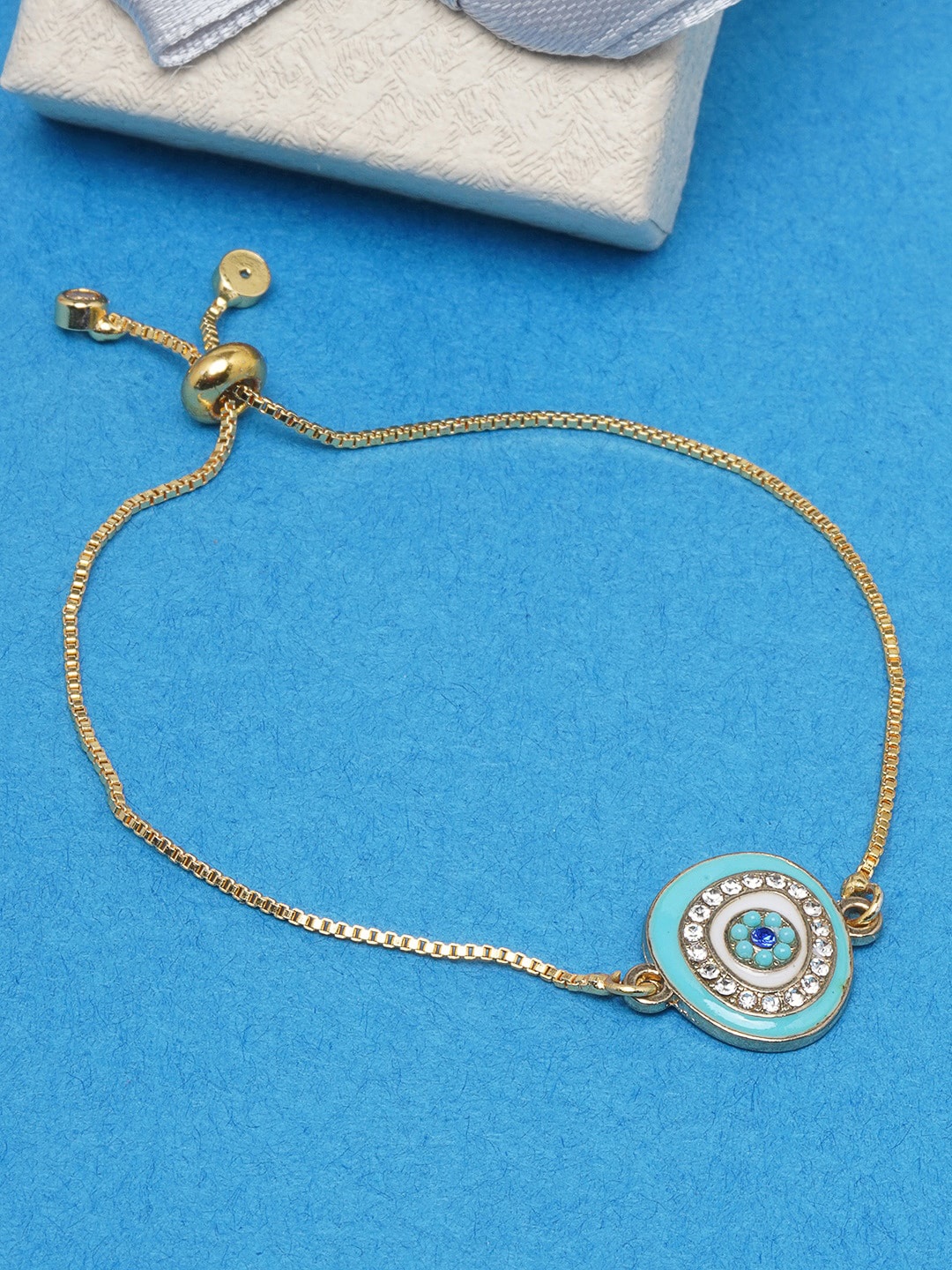 

DressBerry Women Gold-Toned & Blue Brass Gold-Plated Charm Bracelet