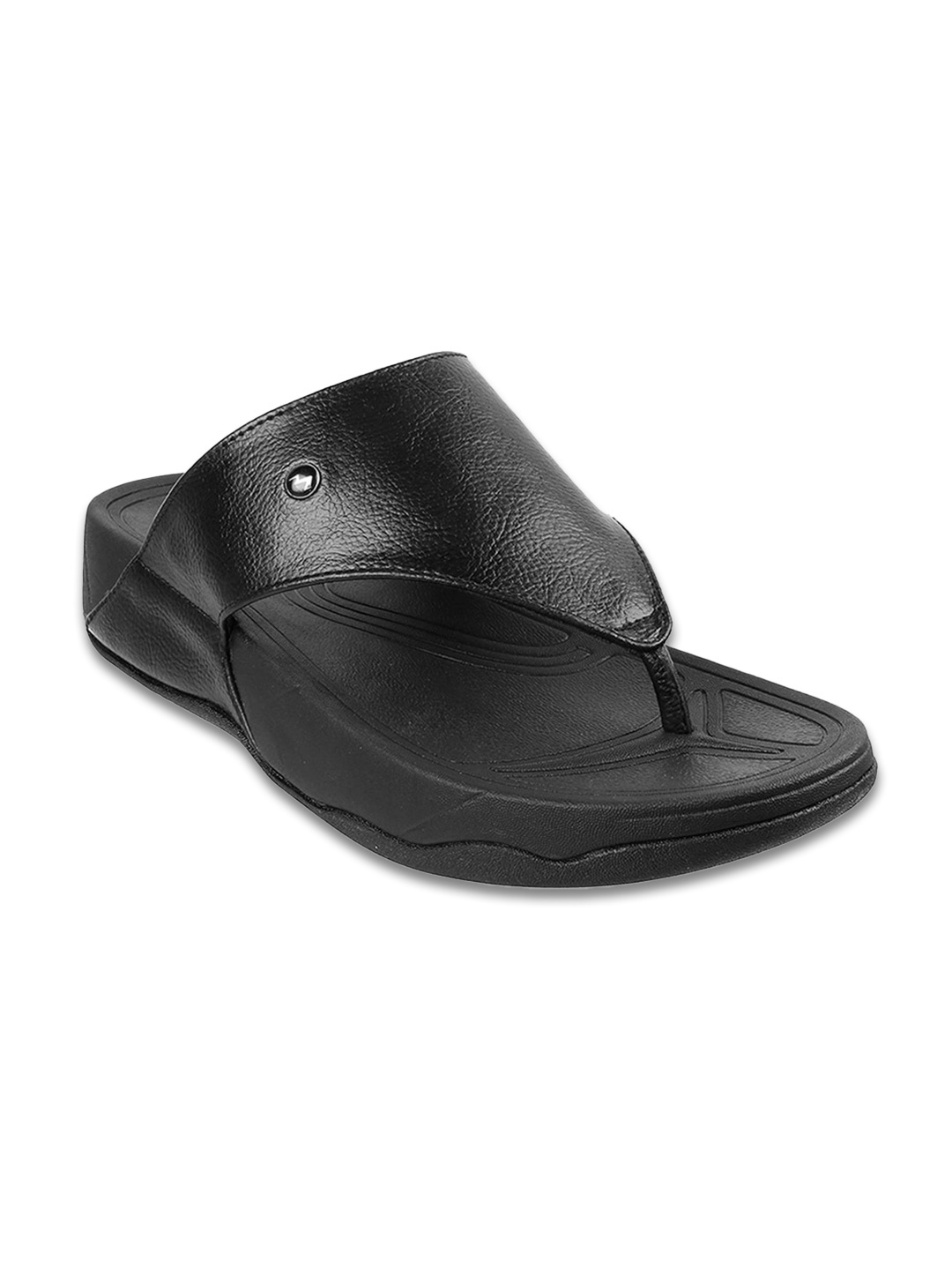 

Metro Men Black Leather Comfort Sandals