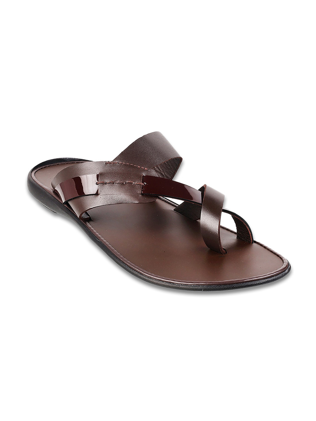 

Metro Men Brown Leather Comfort Sandals