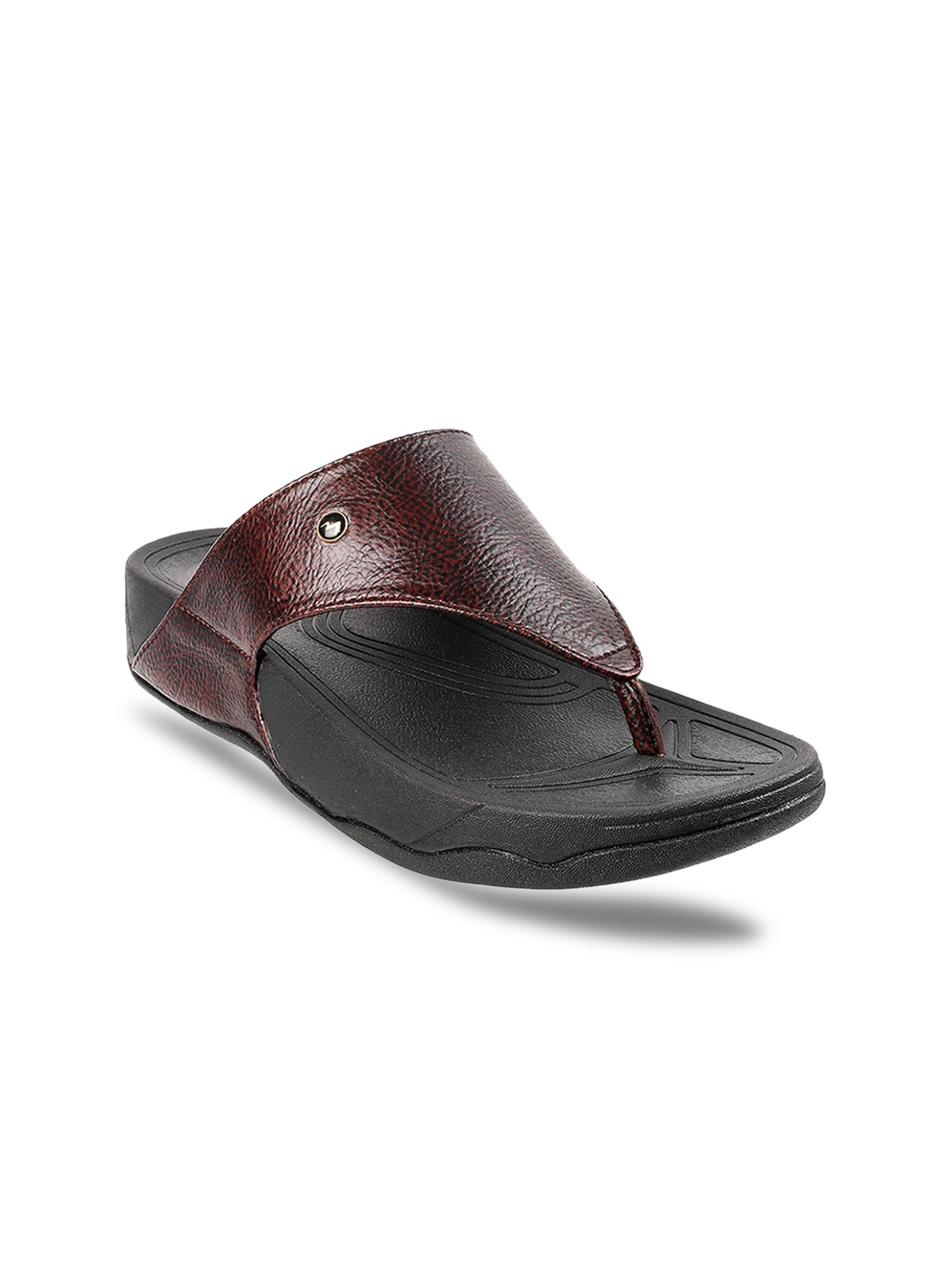 

Metro Men Maroon Leather Comfort Sandals