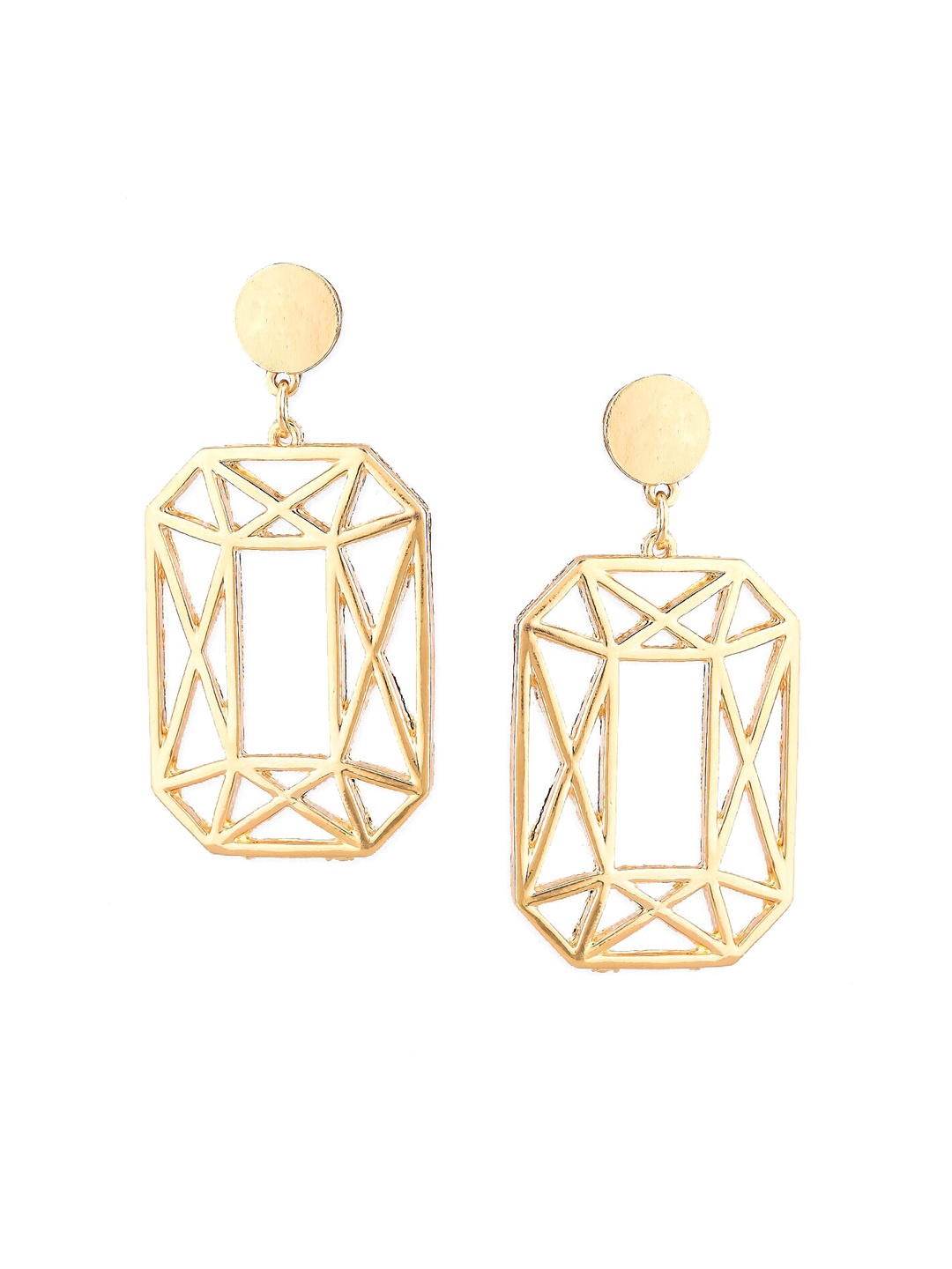 

OOMPH Gold-Toned Geometric Drop Earrings