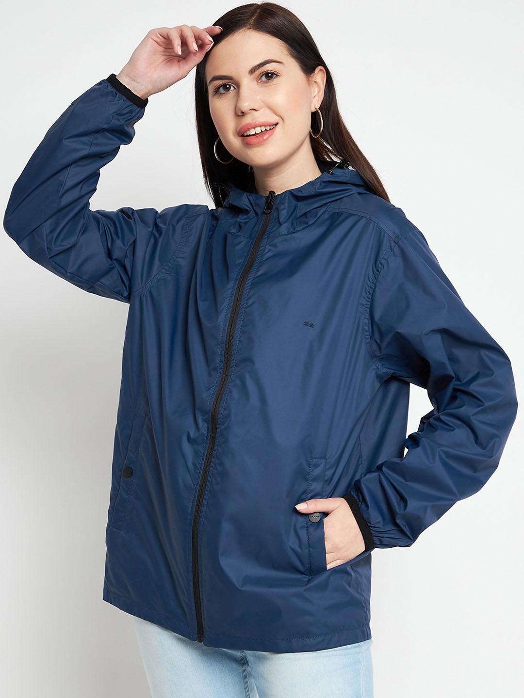 

Okane Women Navy Blue Reversible Padded Jacket