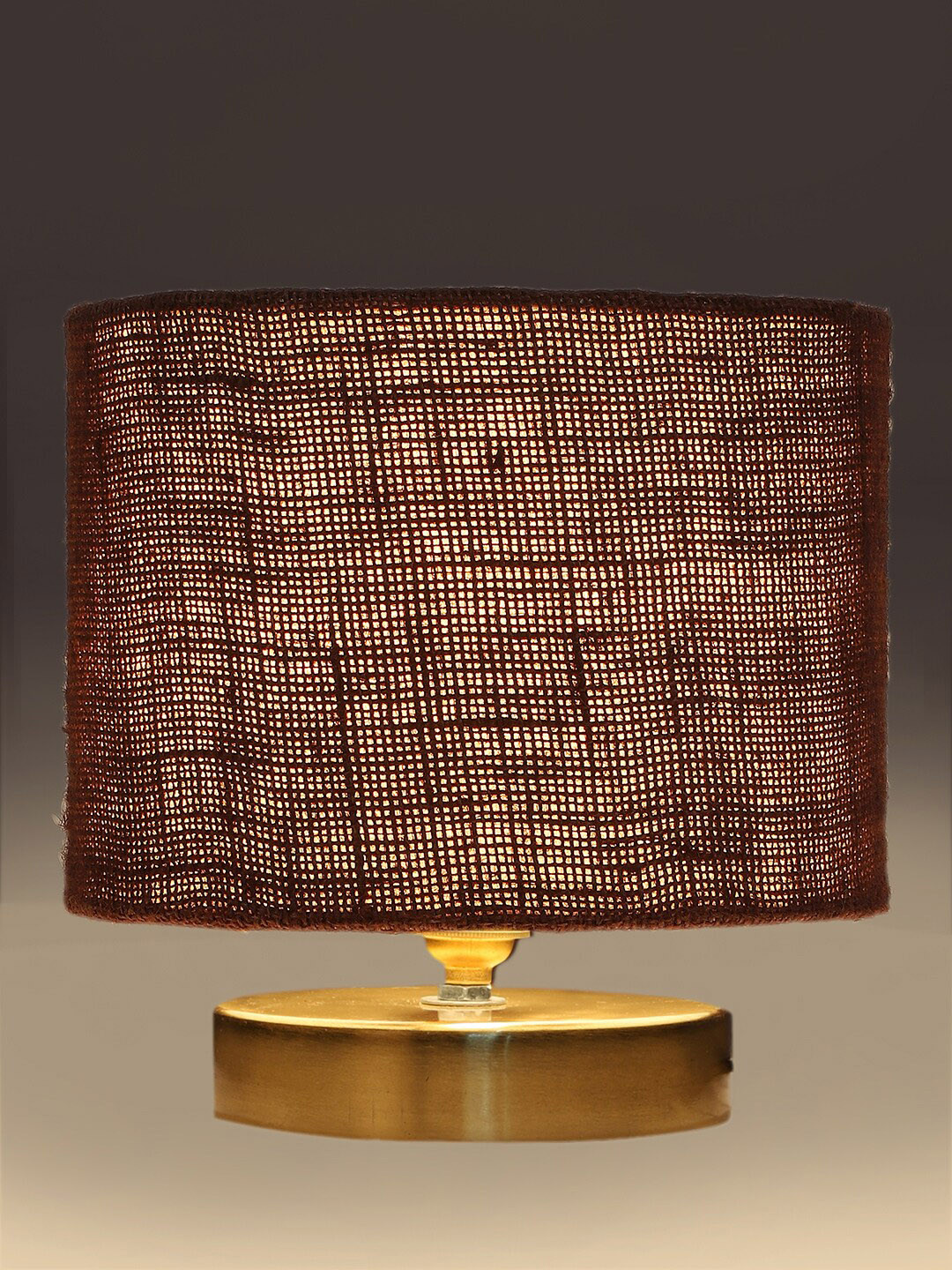 

Devansh Brown & Gold-Toned Textured Cylindrical Table Lamp