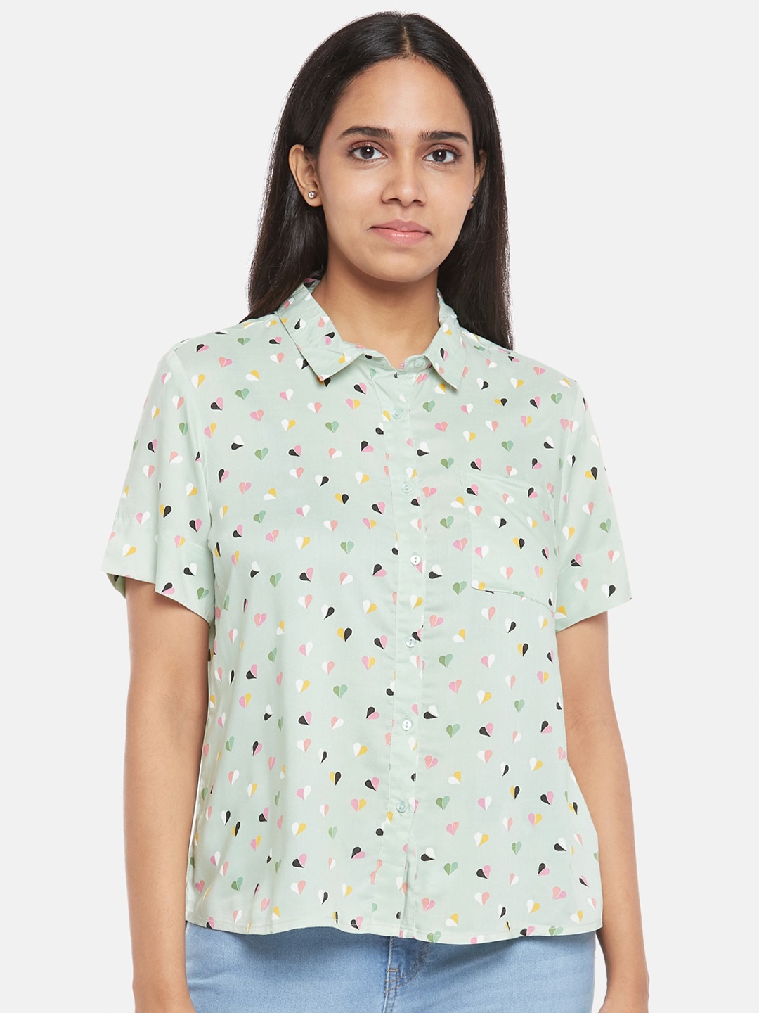 

Honey by Pantaloons Women Printed Casual Shirt, Green