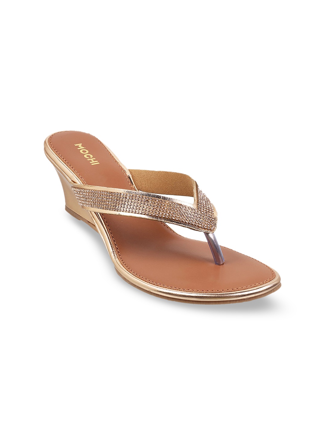 

Mochi Pink Embellished Wedge Heels