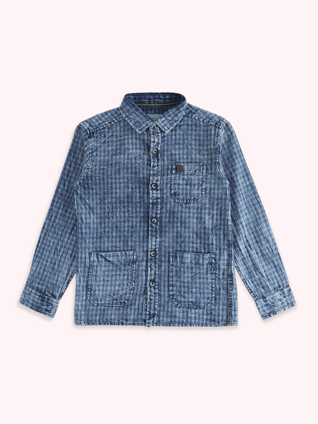 

Pantaloons Junior Boys Checked Cotton Casual Shirt, Blue
