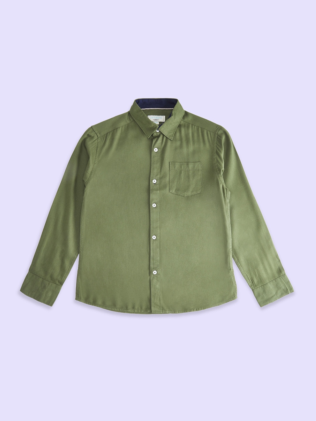 

Pantaloons Junior Boys Olive Green Cotton Casual Shirt