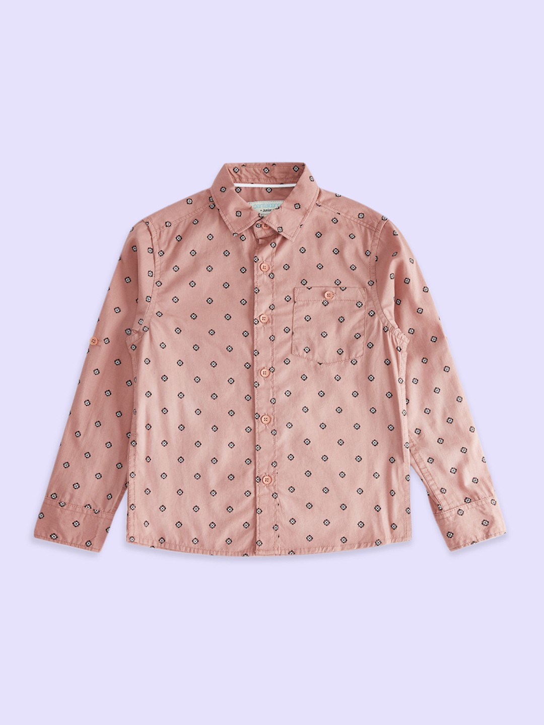 

Pantaloons Junior Boys Printed Cotton Casual Shirt, Pink
